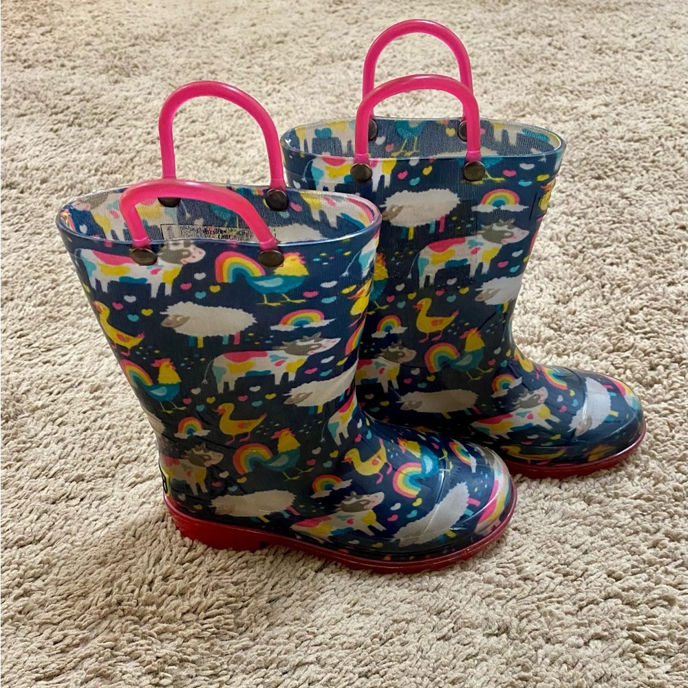 Rainbow Kids' light up Rain Boots